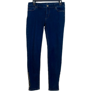 WHITE HOUSE BLACK MARKET The Skimmer Dark Wash Jeans Ankle Zips Size 4